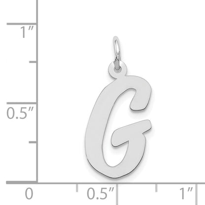 14k White Gold 14k White Gold Large Script Letter G Initial Charm