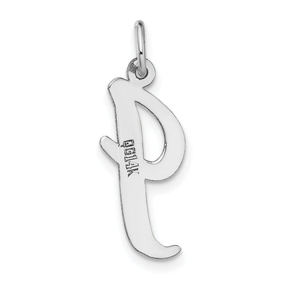 14k White Gold 14k White Gold Large Script Letter I Initial Charm