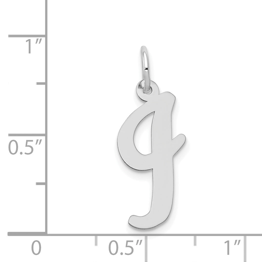 14k White Gold 14k White Gold Large Script Letter I Initial Charm