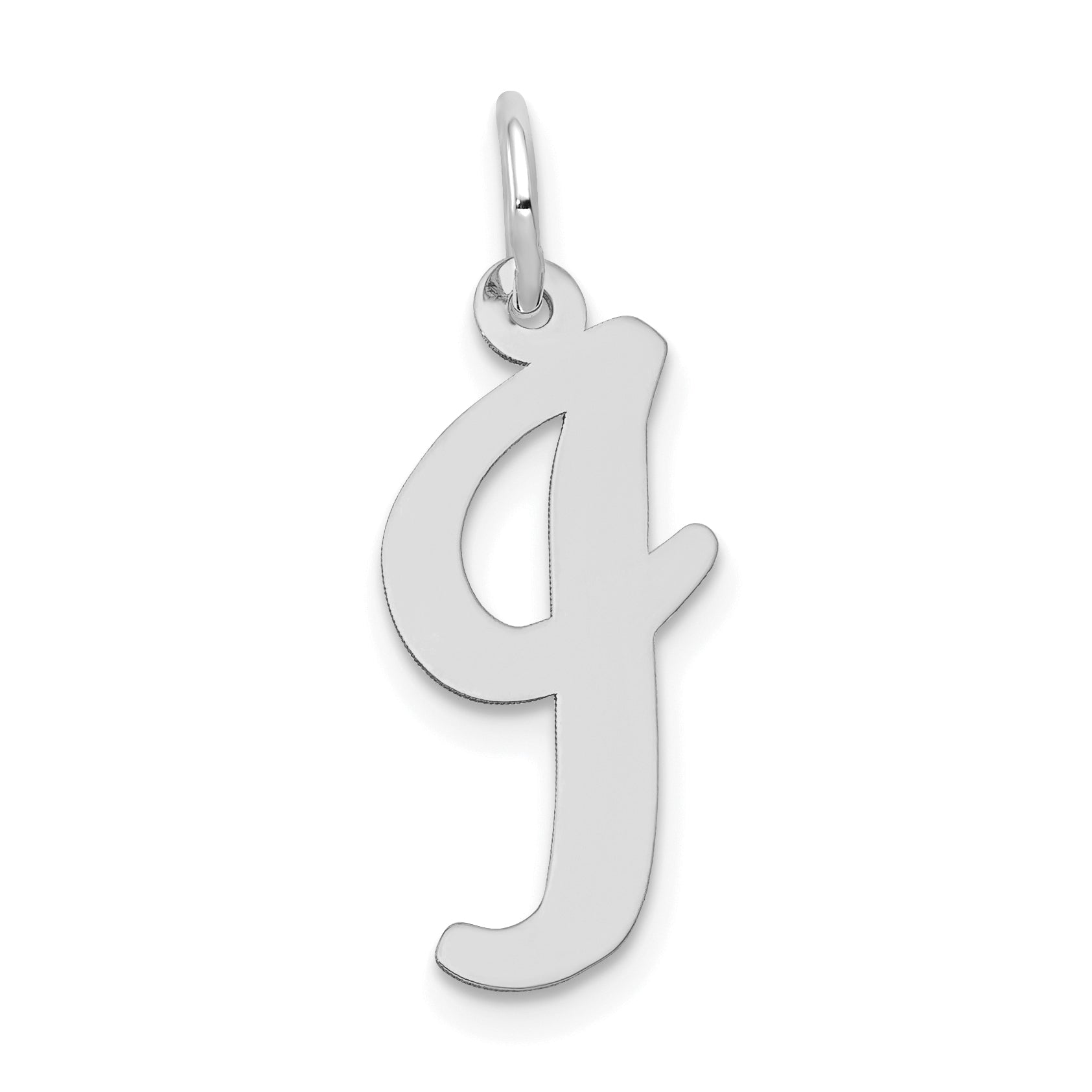 14k White Gold 14k White Gold Large Script Letter I Initial Charm