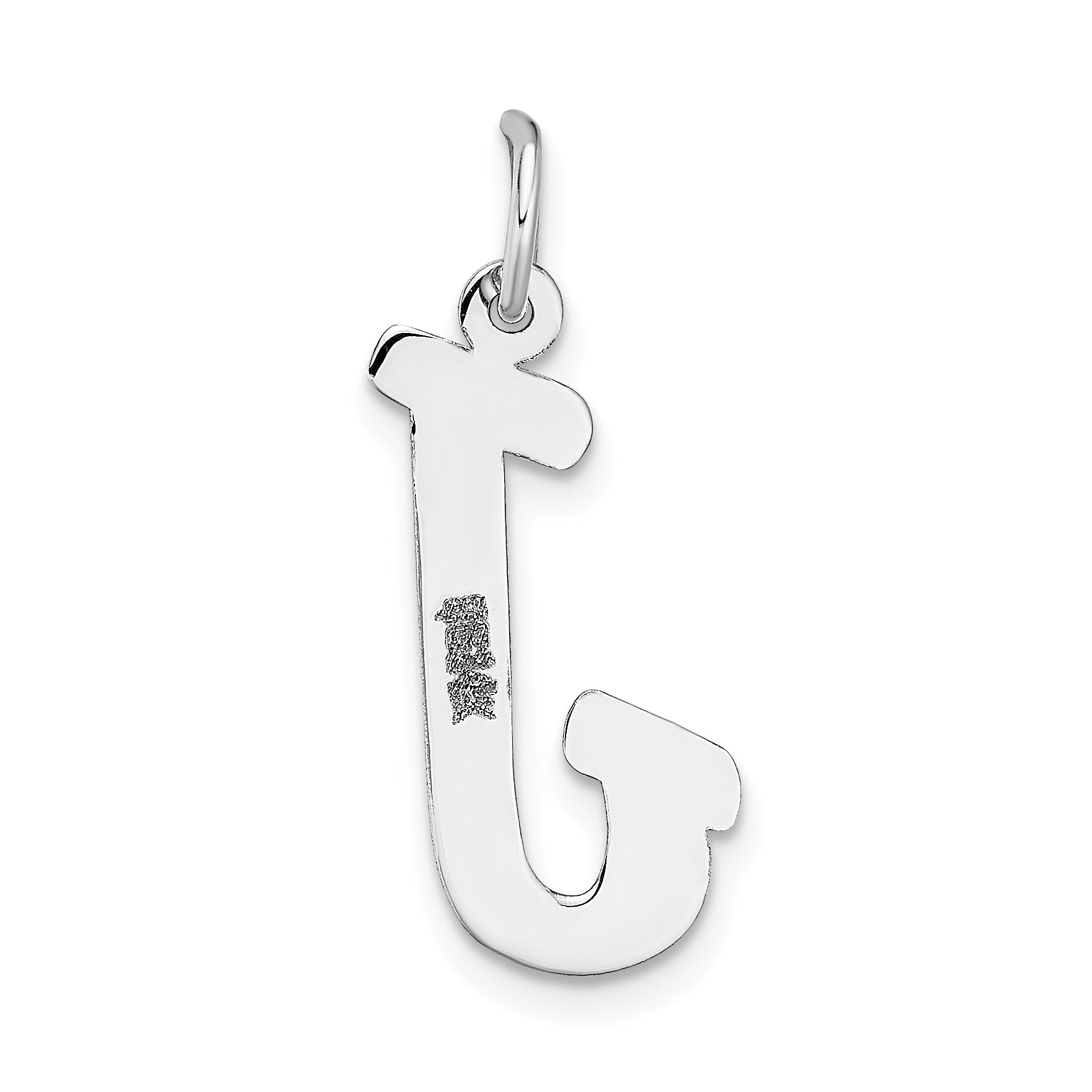 14k White Gold 14k White Gold Large Script Letter J Initial Charm