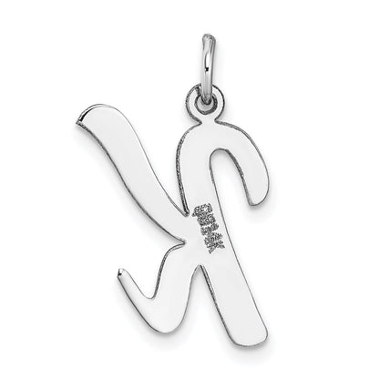 14k White Gold 14k White Gold Large Script Letter K Initial Charm