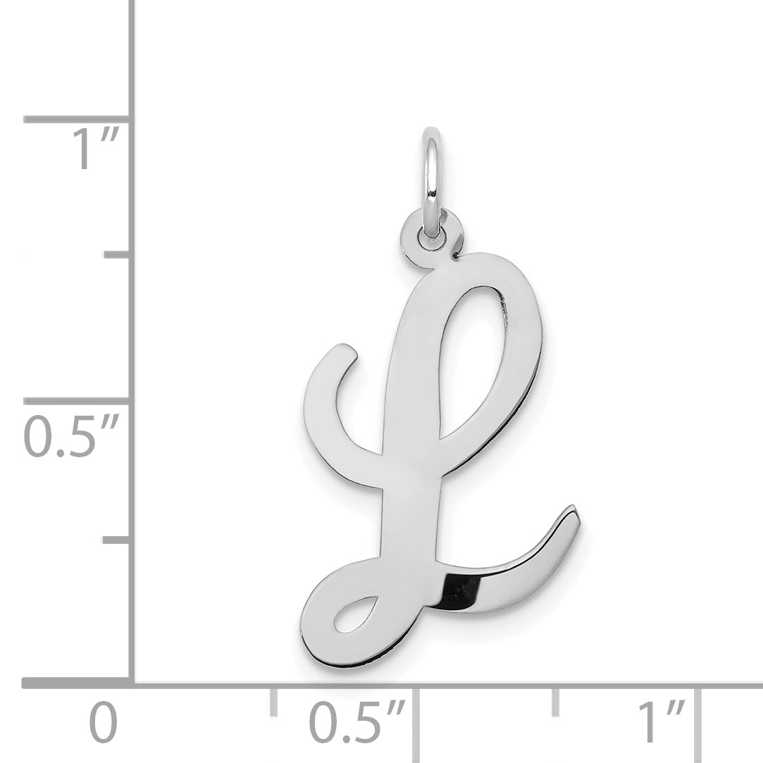 14k White Gold 14k White Gold Large Script Letter L Initial Charm