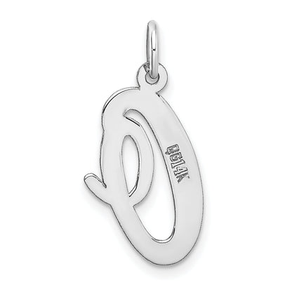 14k White Gold 14k White Gold Large Script Letter O Initial Charm