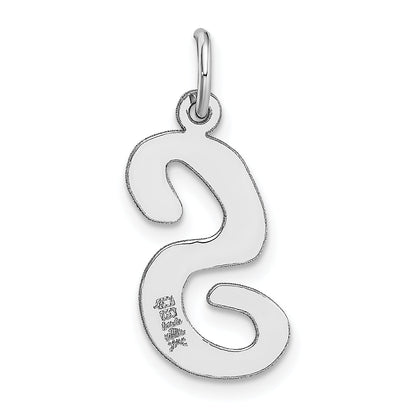 14k White Gold 14k White Gold Large Script Letter S Initial Charm