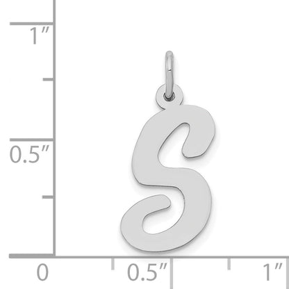 14k White Gold 14k White Gold Large Script Letter S Initial Charm