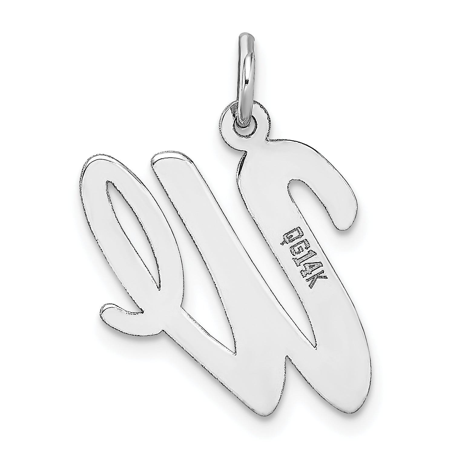14k White Gold 14k White Gold Large Script Letter W Initial Charm