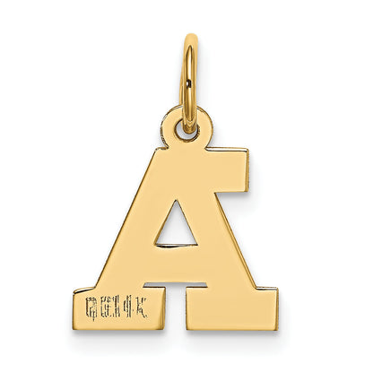 14k Yellow Gold 14k Small Block Letter A Initial Charm