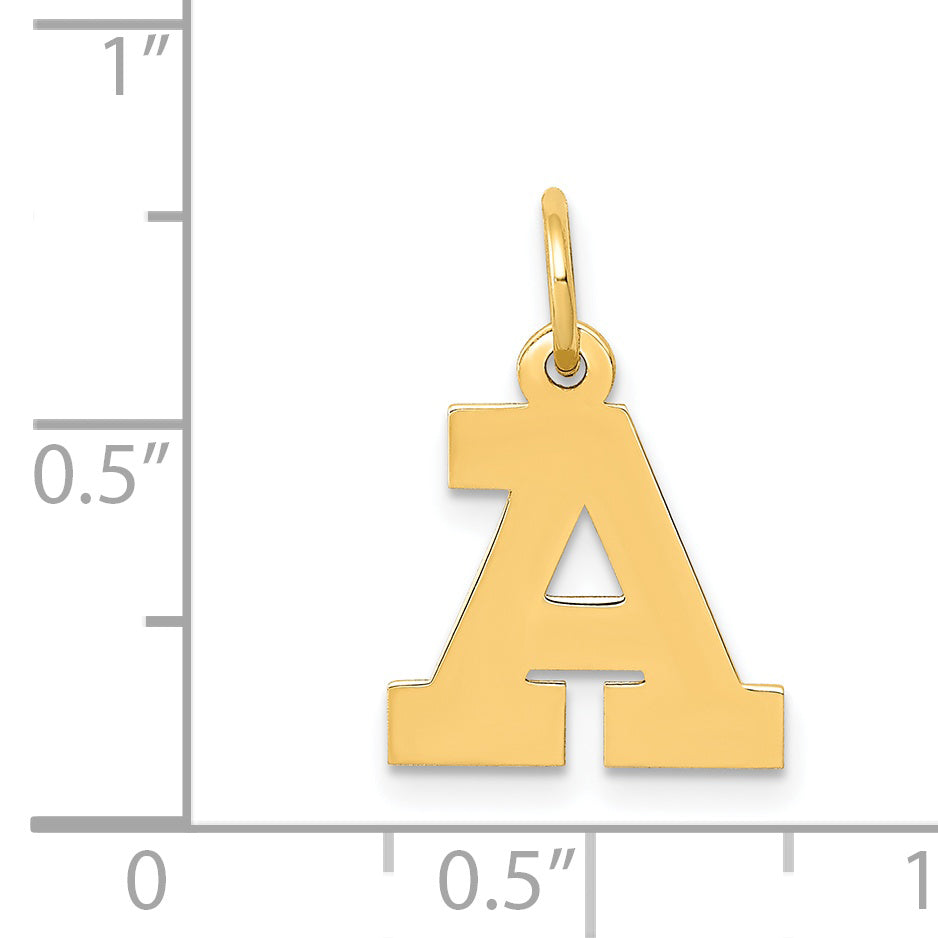 14k Yellow Gold 14k Small Block Letter A Initial Charm