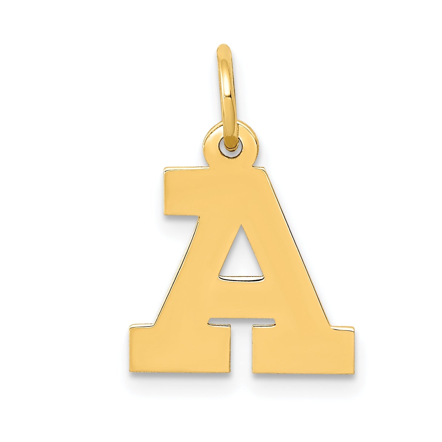 14k Yellow Gold 14k Small Block Letter A Initial Charm