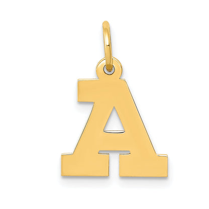 14k Yellow Gold 14k Small Block Letter A Initial Charm