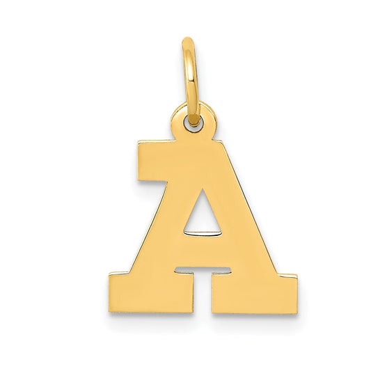 14k Yellow Gold 14k Small Block Letter A Initial Charm
