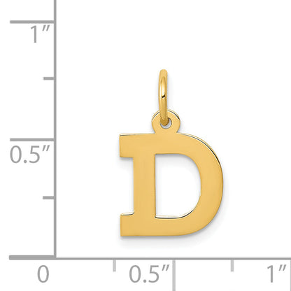 14k Yellow Gold 14k Small Block Letter D Initial Charm