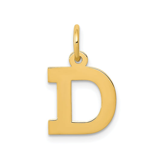 14k Yellow Gold 14k Small Block Letter D Initial Charm