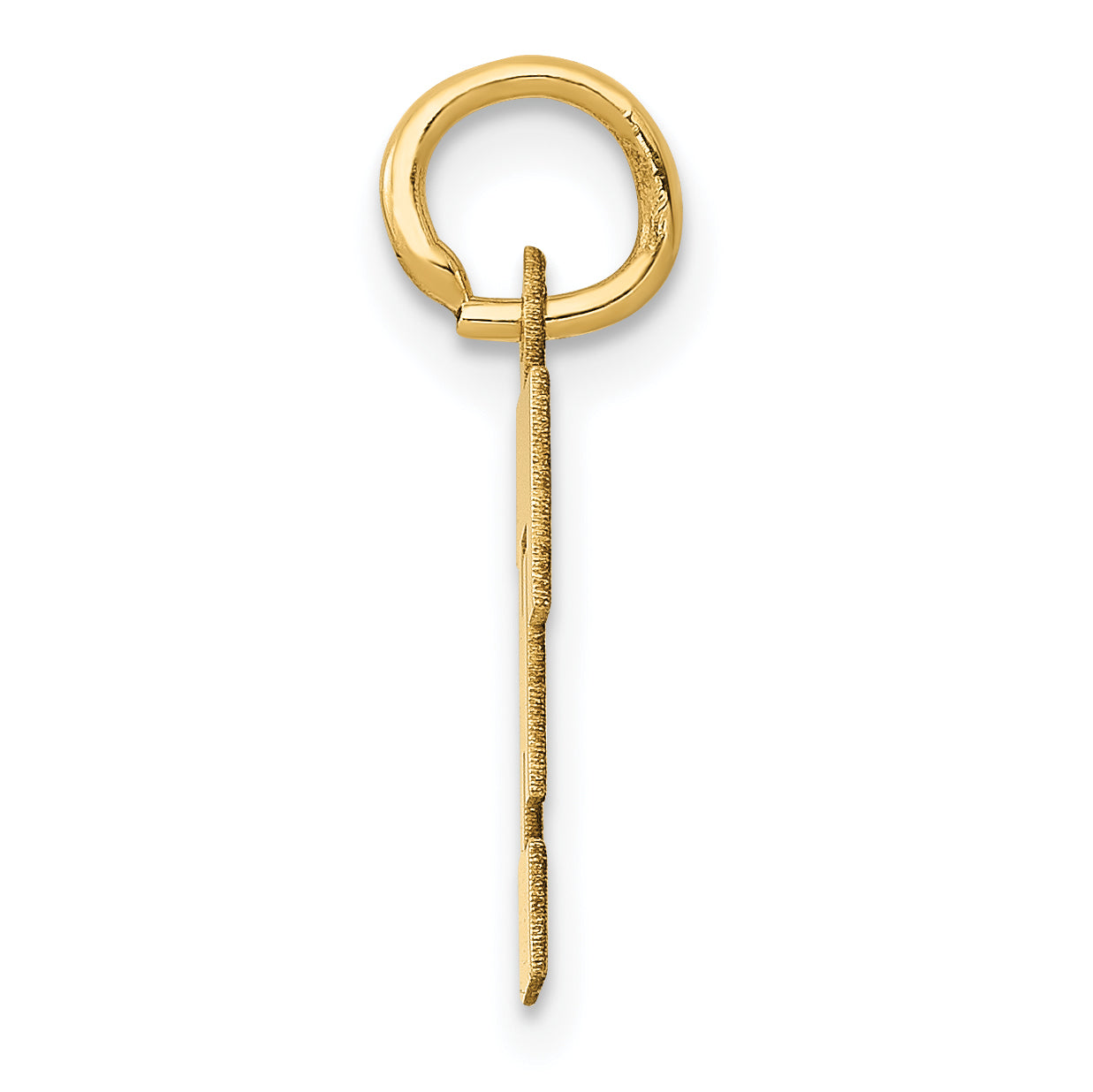 14k Yellow Gold 14k Small Block Letter F Initial Charm