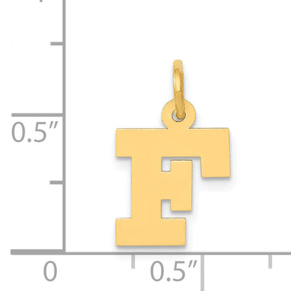 14k Yellow Gold 14k Small Block Letter F Initial Charm