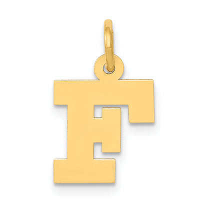 14k Yellow Gold 14k Small Block Letter F Initial Charm