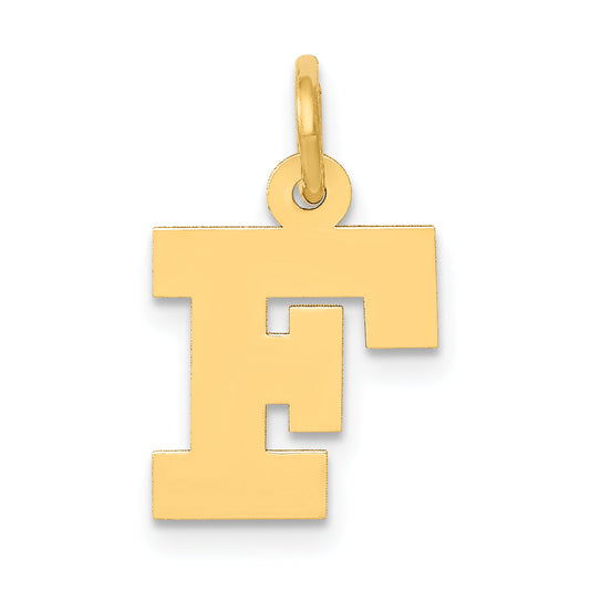 14k Yellow Gold 14k Small Block Letter F Initial Charm