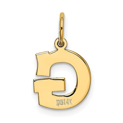 14k Yellow Gold 14k Small Block Letter G Initial Charm