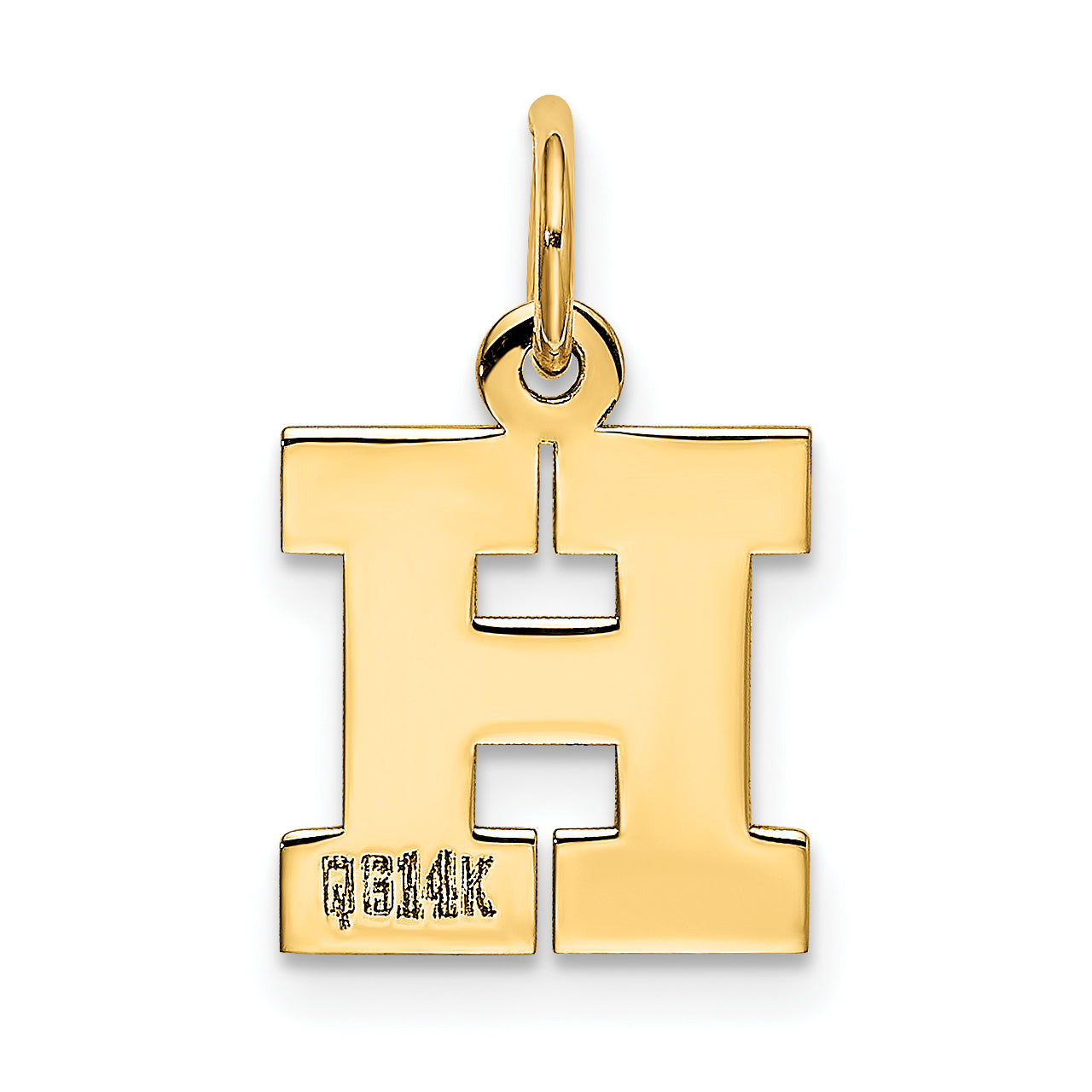 14k Yellow Gold 14k Small Block Letter H Initial Charm