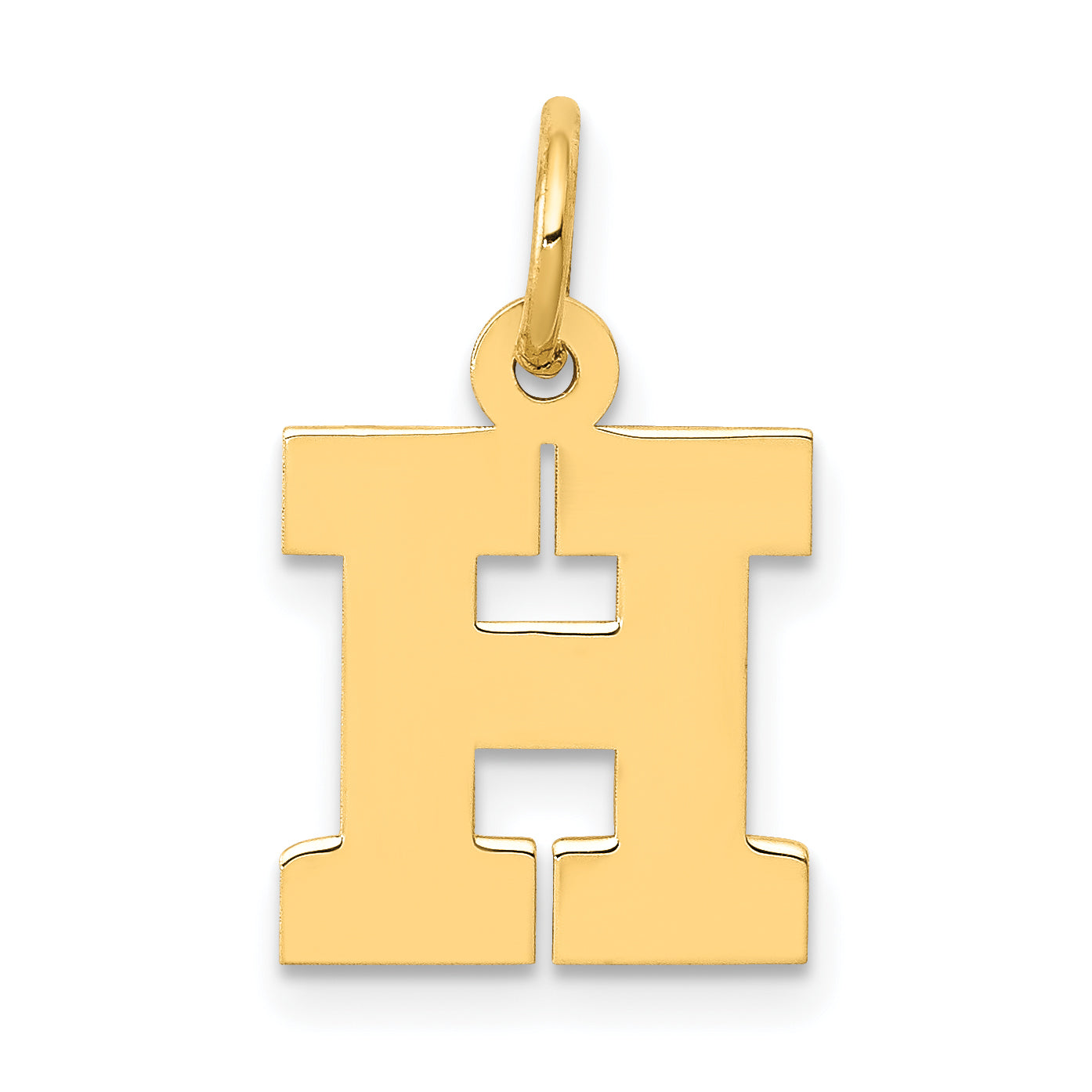 14k Yellow Gold 14k Small Block Letter H Initial Charm