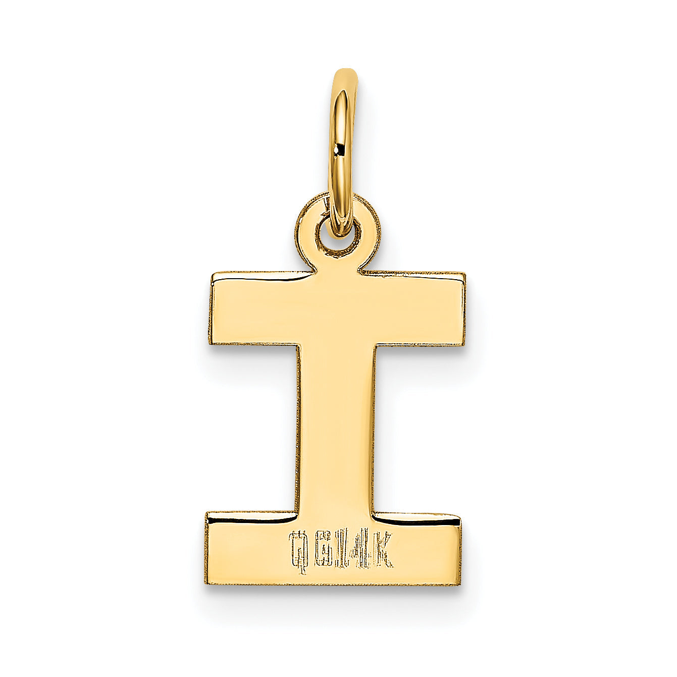 14k Yellow Gold 14k Small Block Letter I Initial Charm
