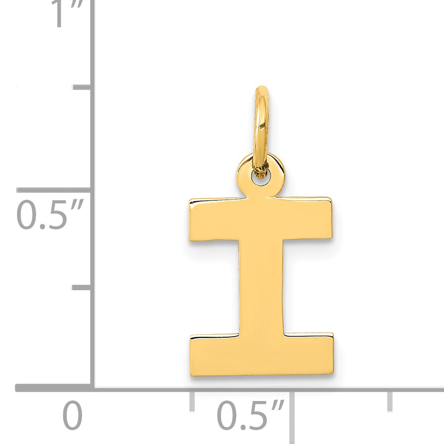 14k Yellow Gold 14k Small Block Letter I Initial Charm