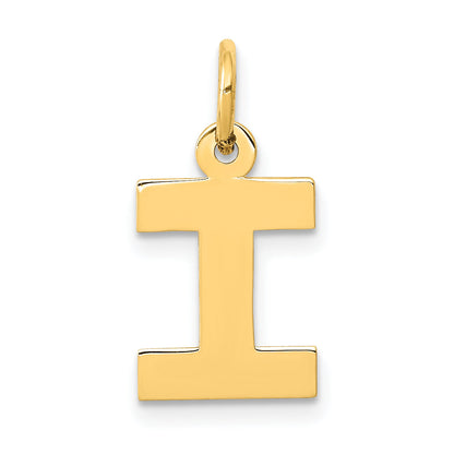14k Yellow Gold 14k Small Block Letter I Initial Charm