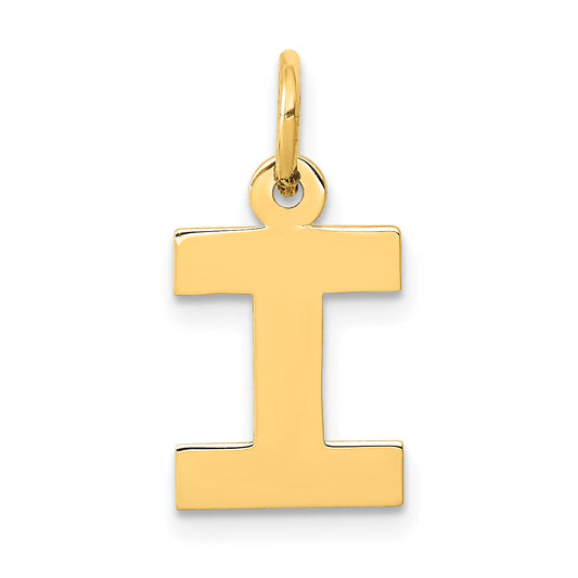 14k Yellow Gold 14k Small Block Letter I Initial Charm