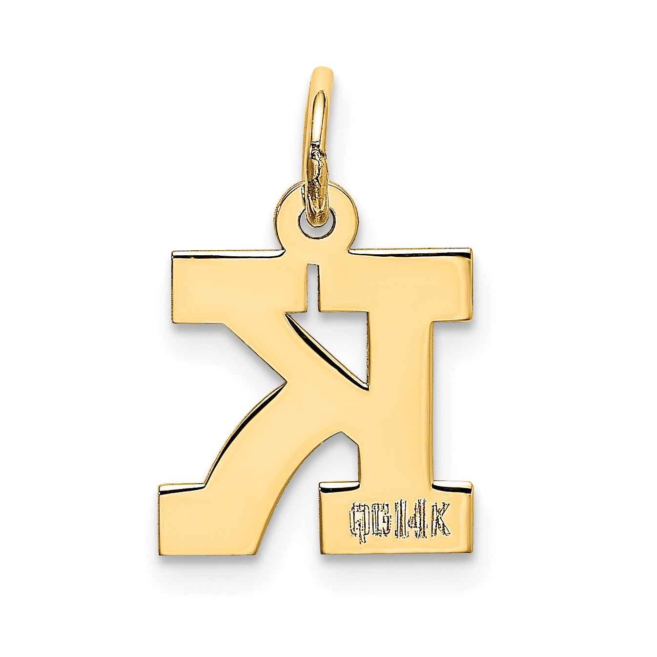 14k Yellow Gold 14k Small Block Letter K Initial Charm