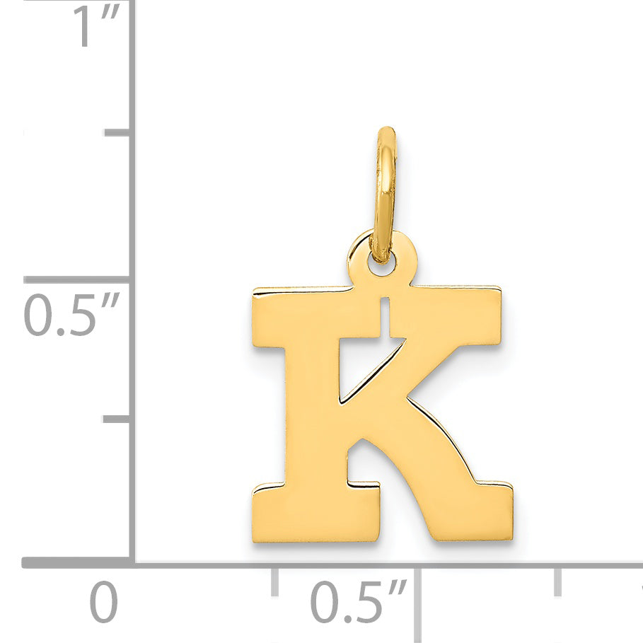 14k Yellow Gold 14k Small Block Letter K Initial Charm