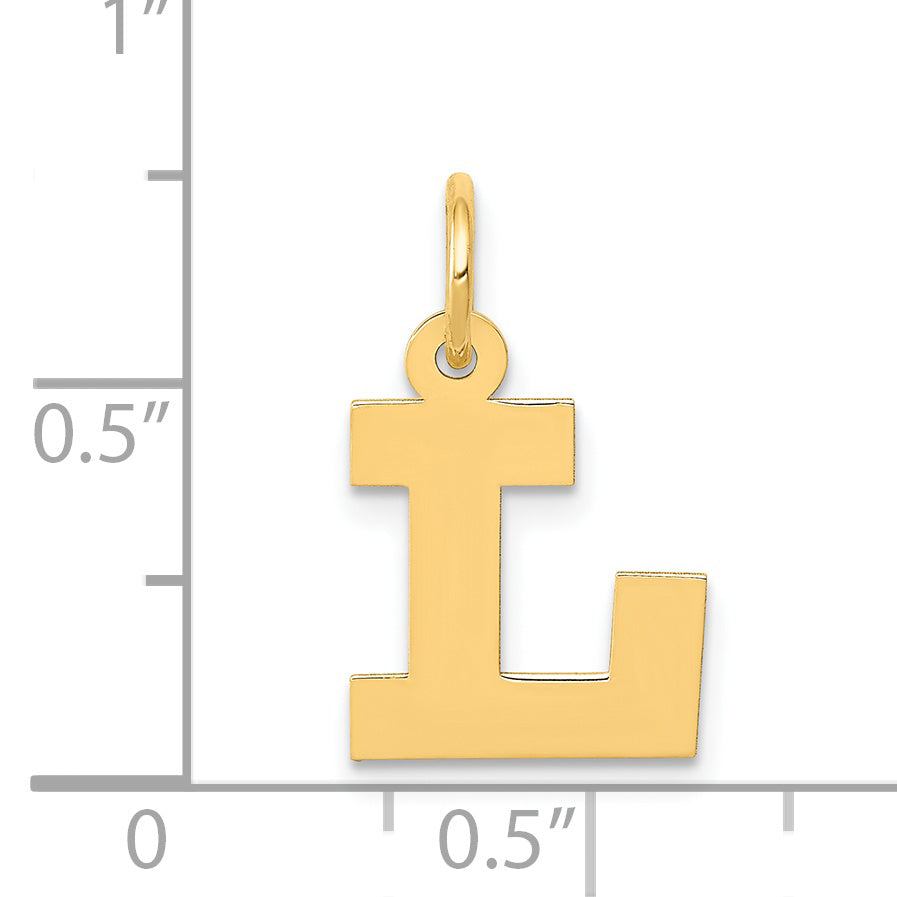 14k Yellow Gold 14k Small Block Letter L Initial Charm