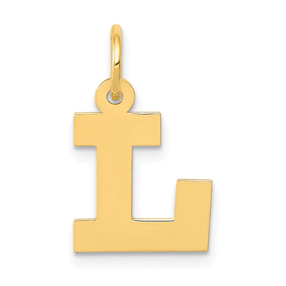 14k Yellow Gold 14k Small Block Letter L Initial Charm