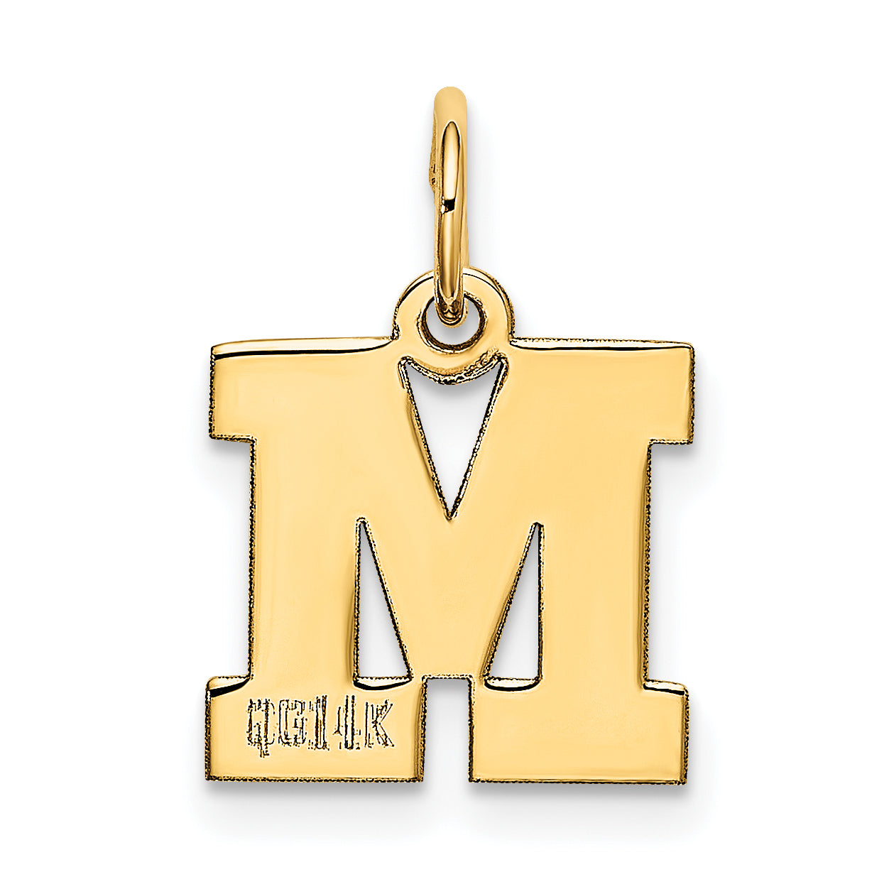 14k Yellow Gold 14k Small Block Letter M Initial Charm