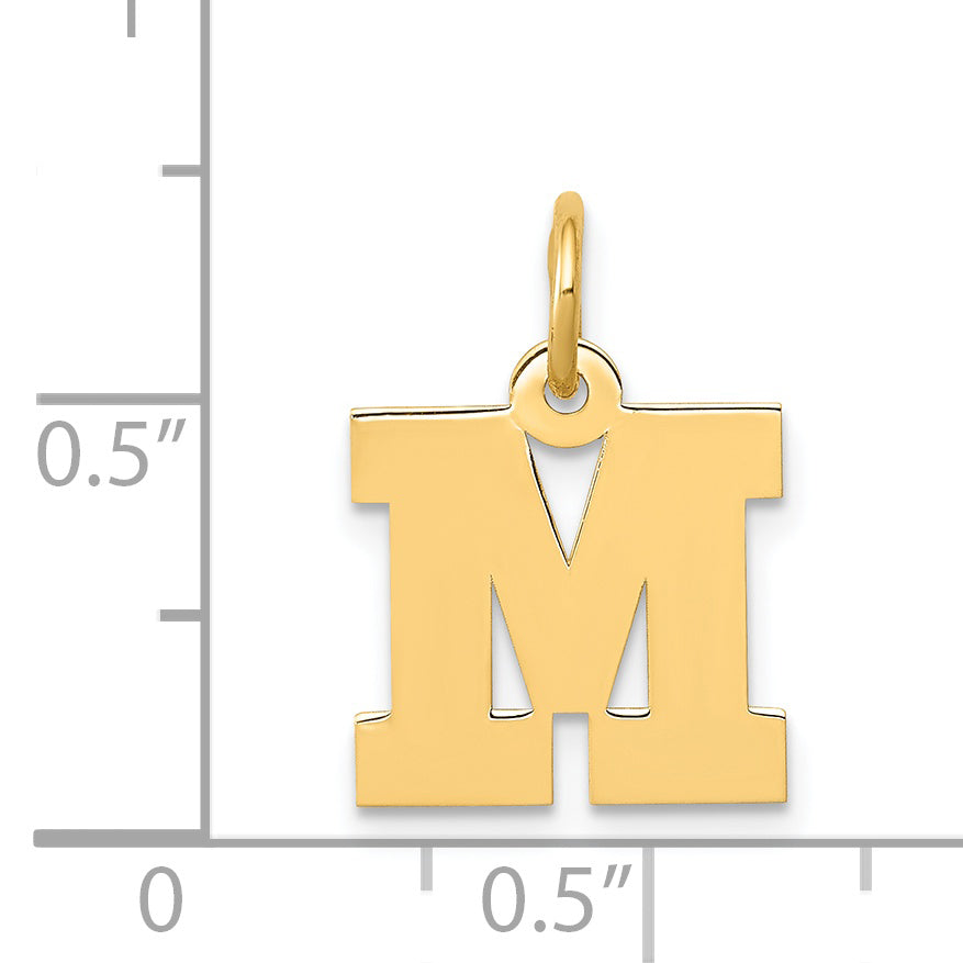 14k Yellow Gold 14k Small Block Letter M Initial Charm