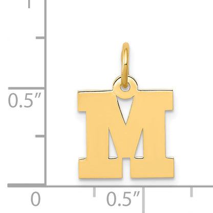 14k Yellow Gold 14k Small Block Letter M Initial Charm