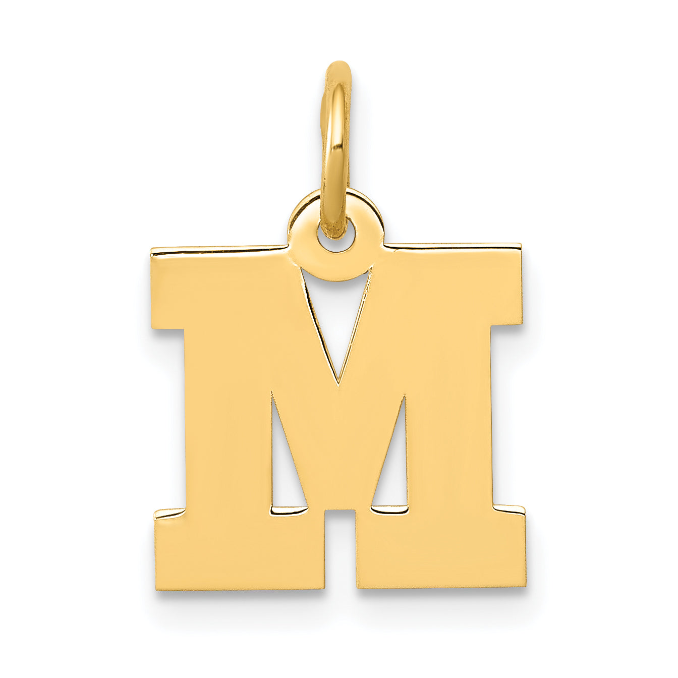 14k Yellow Gold 14k Small Block Letter M Initial Charm