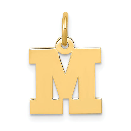 14k Yellow Gold 14k Small Block Letter M Initial Charm