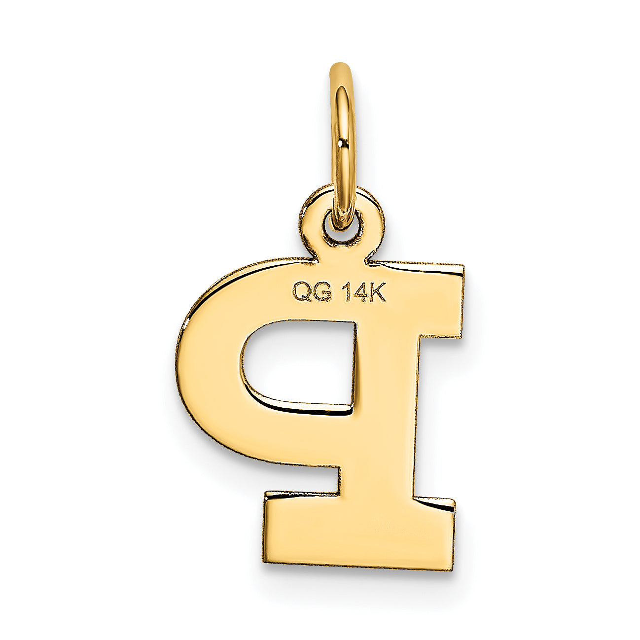 14k Yellow Gold 14k Small Block Letter P Initial Charm