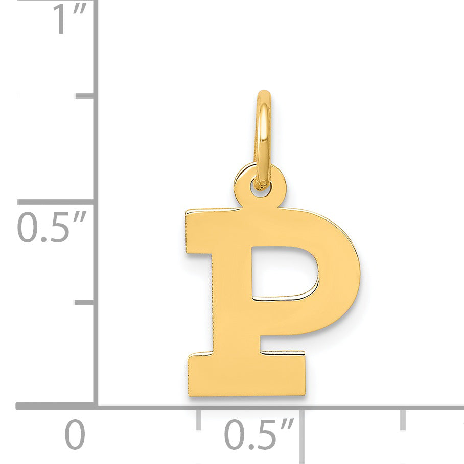 14k Yellow Gold 14k Small Block Letter P Initial Charm