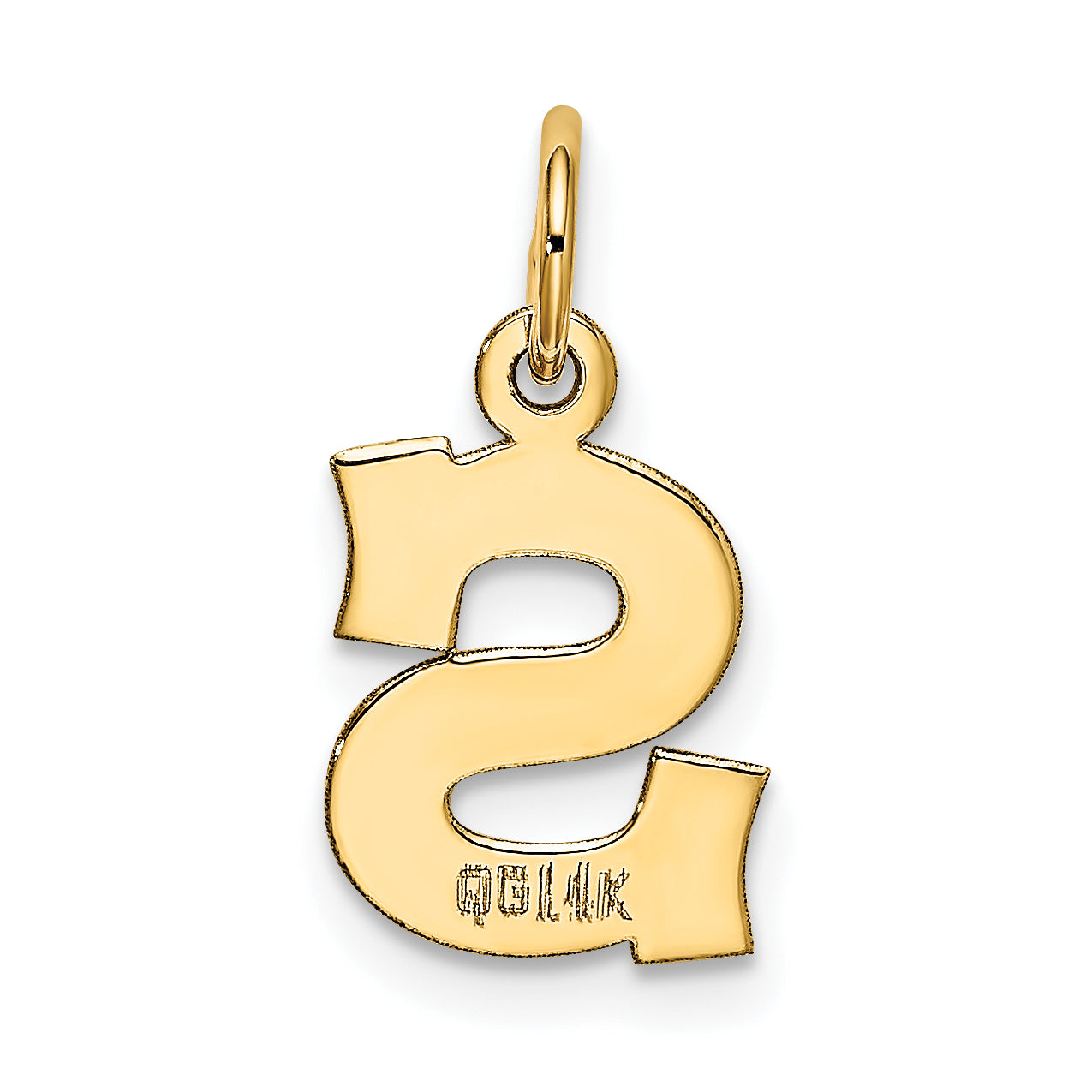 14k Yellow Gold 14k Small Block Letter S Initial Charm