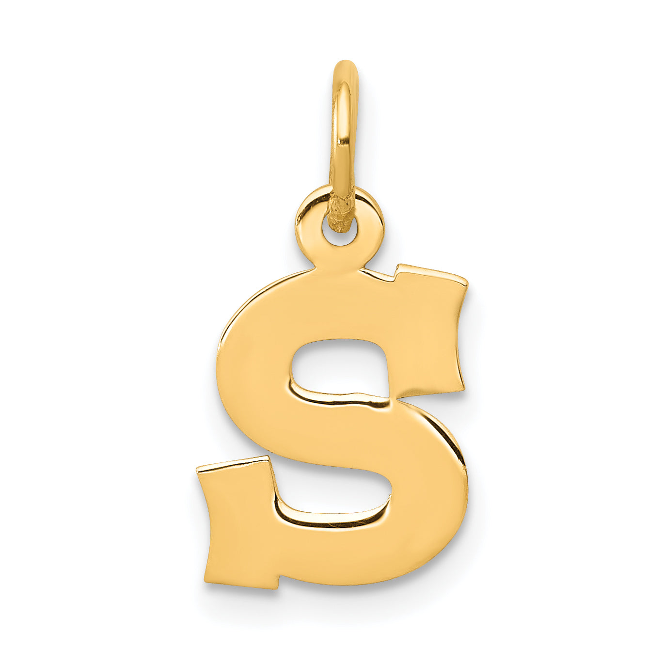 14k Yellow Gold 14k Small Block Letter S Initial Charm