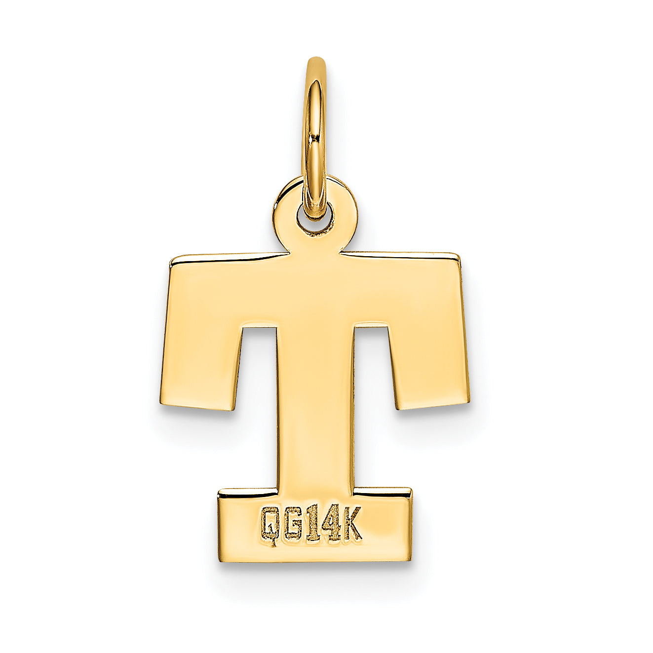14k Yellow Gold 14k Small Block Letter T Initial Charm