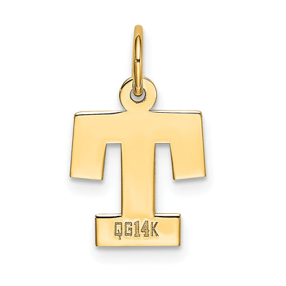 14k Yellow Gold 14k Small Block Letter T Initial Charm
