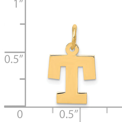 14k Yellow Gold 14k Small Block Letter T Initial Charm