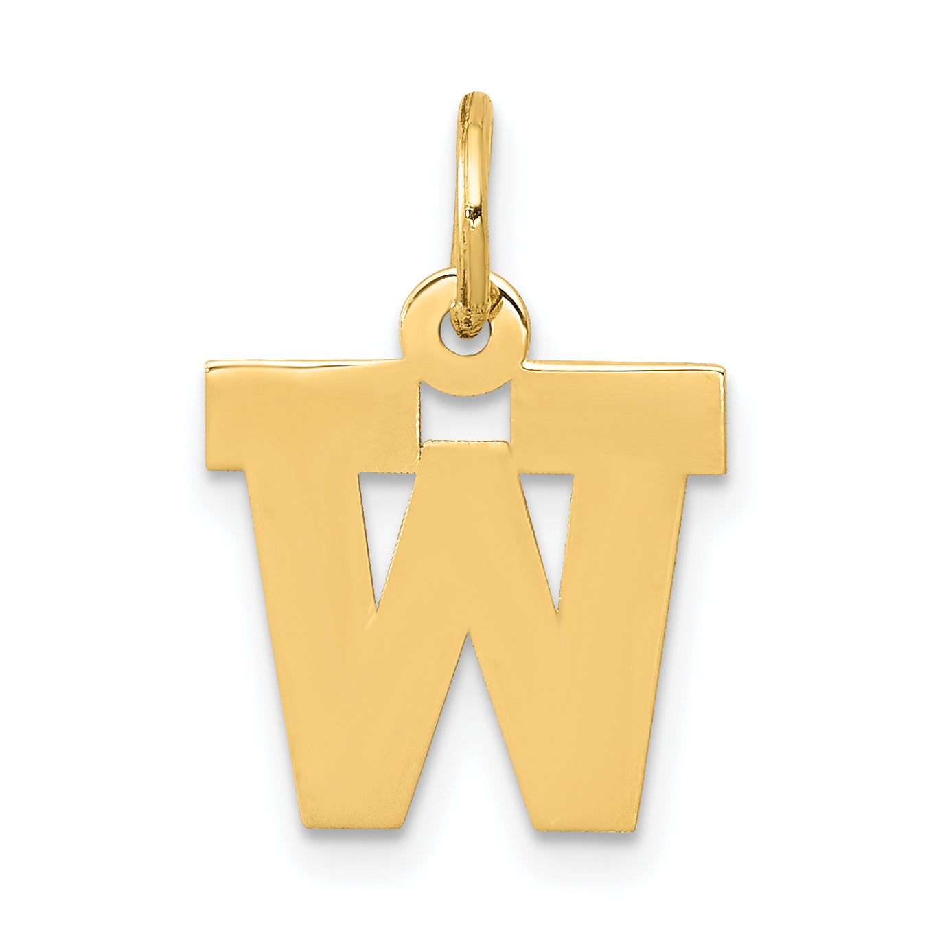 14k Yellow Gold 14k Small Block Letter W Initial Charm