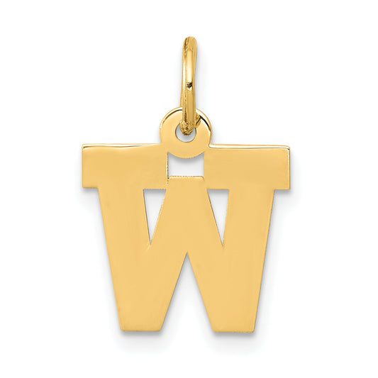 14k Yellow Gold 14k Small Block Letter W Initial Charm