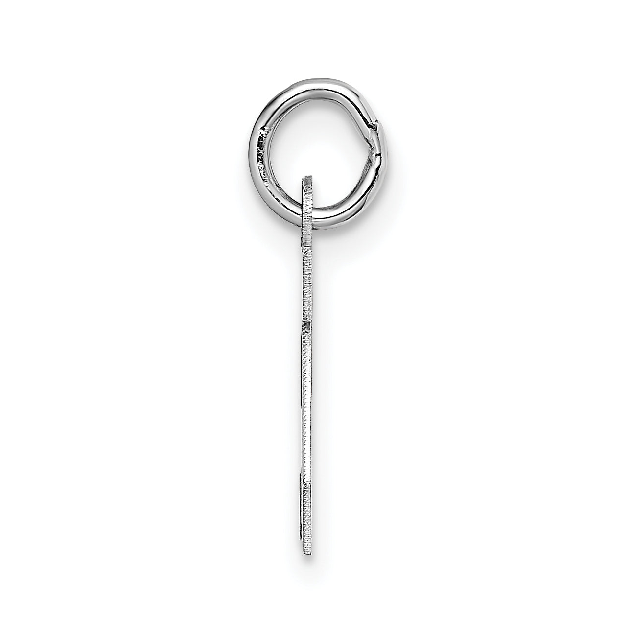 14k White Gold 14KW Small Block Letter A Initial Charm