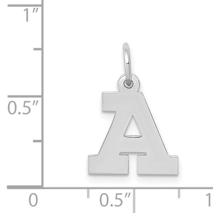 14k White Gold 14KW Small Block Letter A Initial Charm