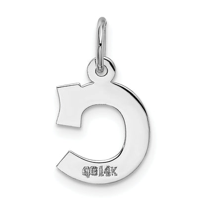 14k White Gold 14KW Small Block Letter C Initial Charm